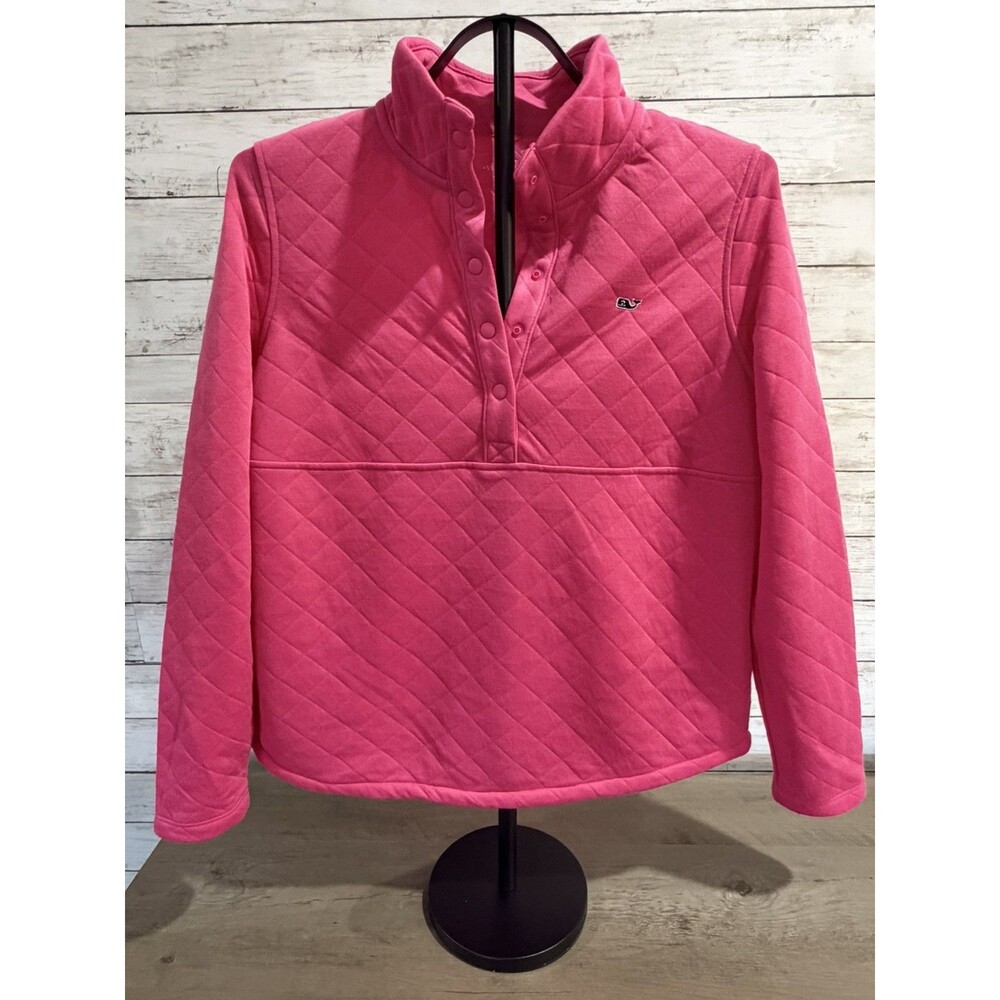 VIneyard Vines 1/4 Zip Womens Pink Quilted Pullover Quarter Zipper New W/O Tags